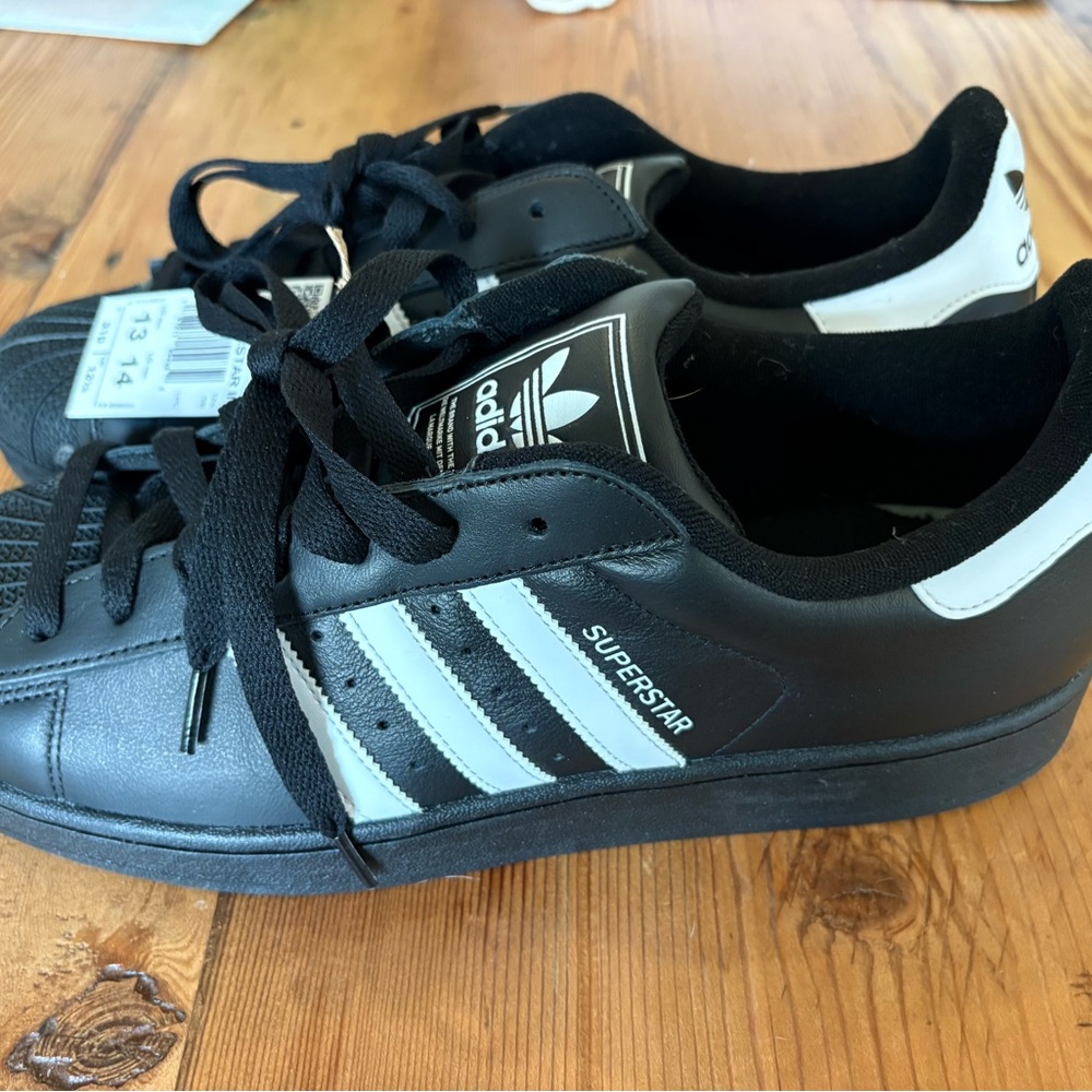 Adidas Superstar Black White Sneakers NWY